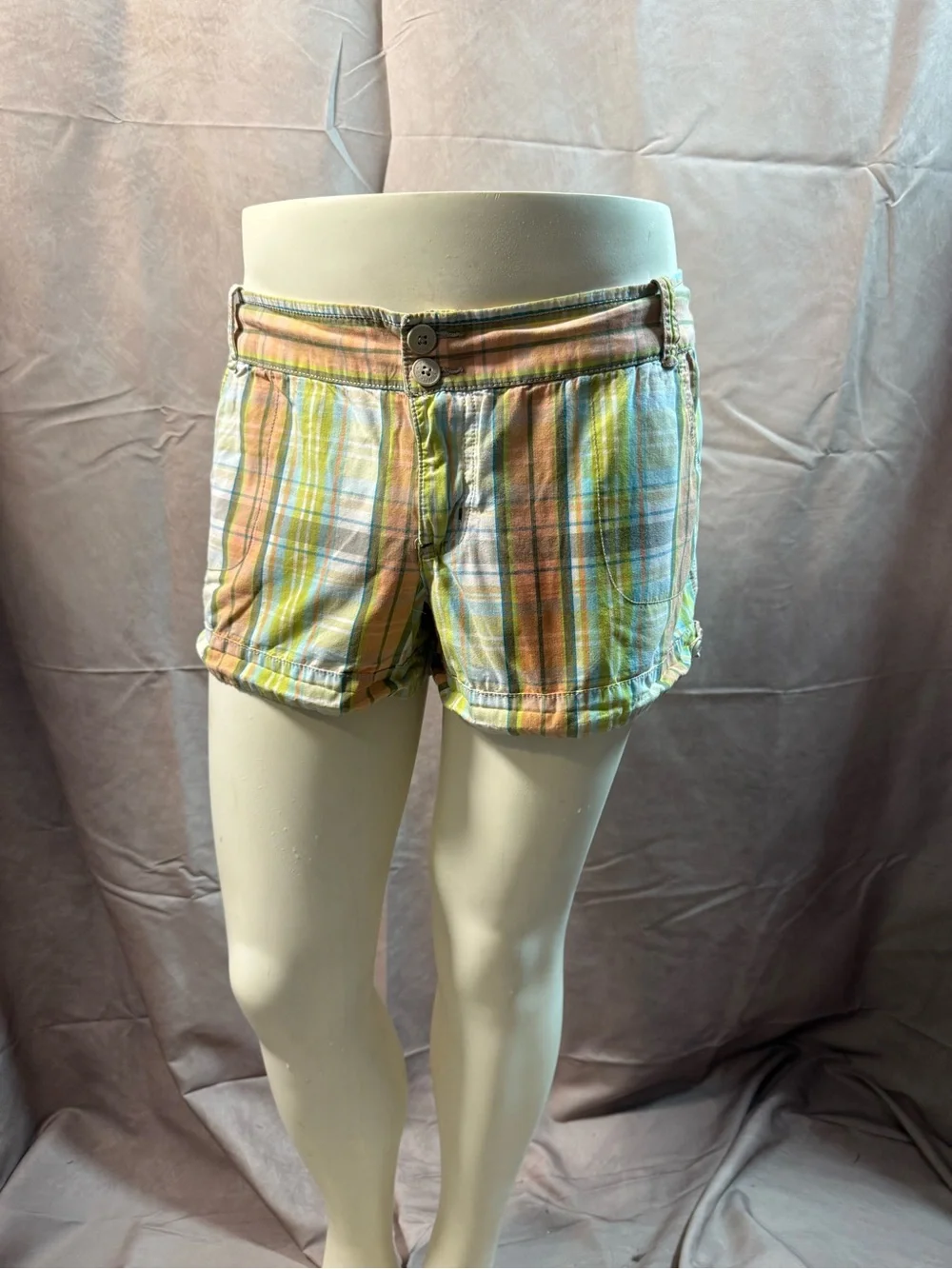 Mossimo Supply Co. Pastel Plaid High Waist Women’s Shorts